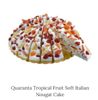 Italian Soft Nougat - Tropical Fruit Cake Slice